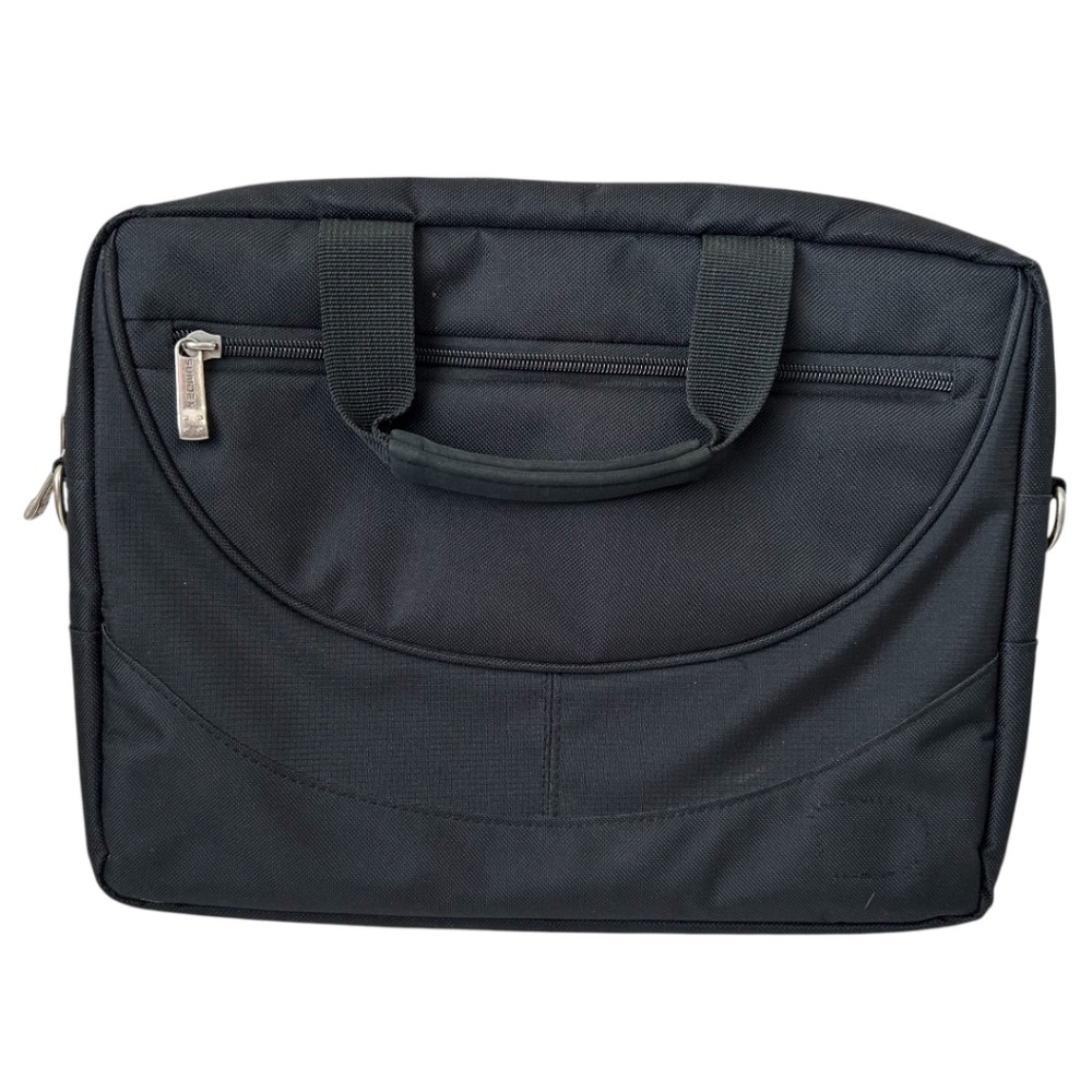 Laptop Bag - Black Nylon - Handle - Zipper Closure -Padded - 12.5" x 9" x 2.5"